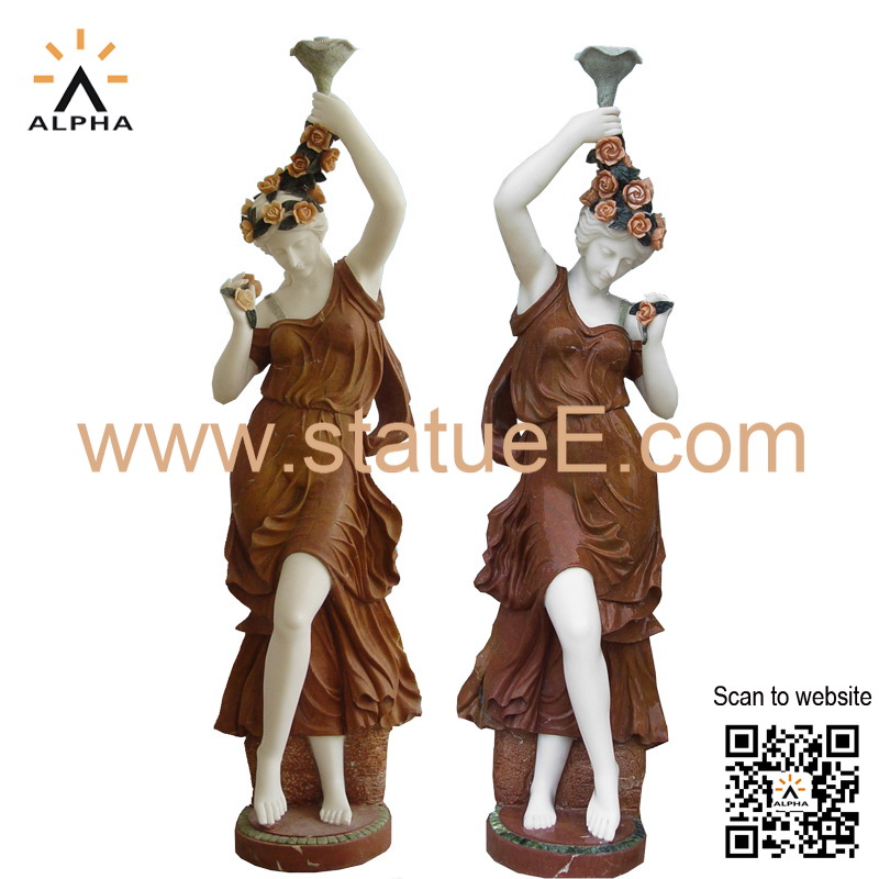 Marble lamp statue
